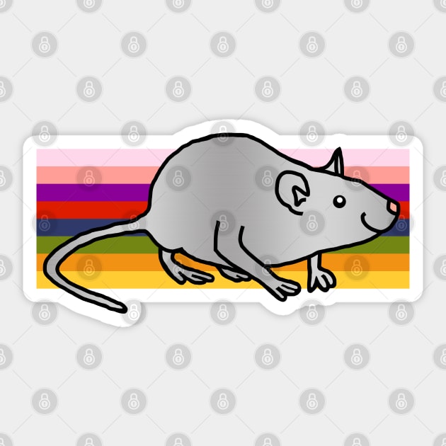 Rat on a Rainbow Sticker by ellenhenryart